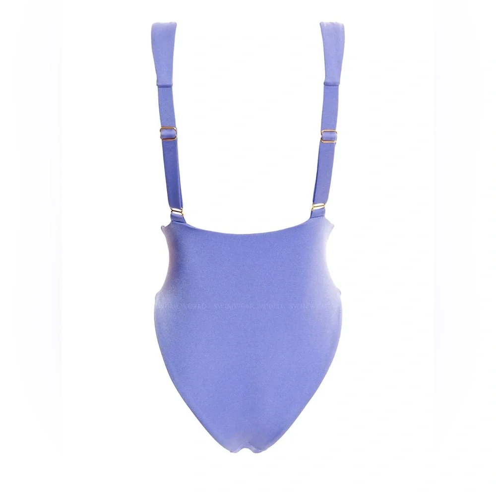 NWT Agua Bendita Ina One Piece Swimsuit Purple Sz L - Picture 6 of 11